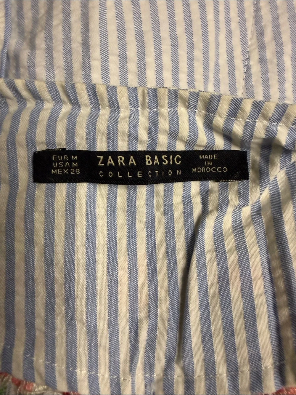 🌸 Zara Basic Embroidered Stripe Bell Sleeve Jacket Top | M